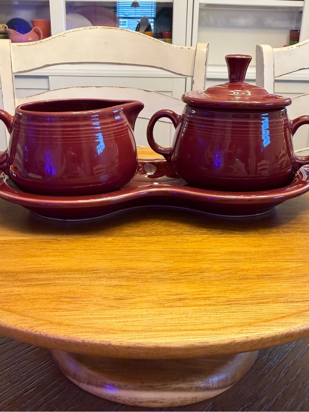 Fiesta Cinnabar Sugar and Creamer set
